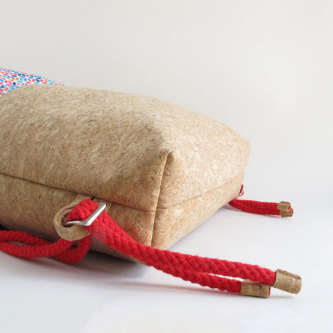 Gym bag, backpack | made of cotton and cork | Colorful