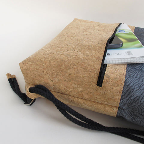 Gym bag, backpack | made of cotton and cork | Tracks