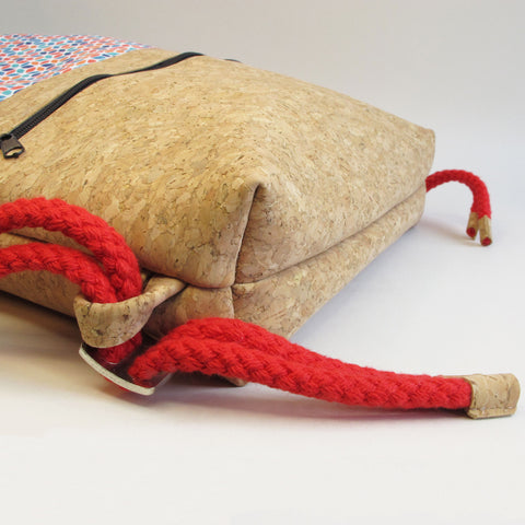 Gymväska för barn, liten ryggsäck | gjord av bomull och kork | Colorful