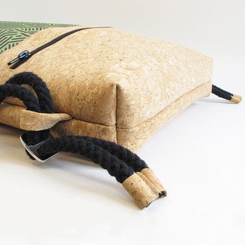 Gym bag for children, small backpack | made of cotton and cork | Stripes
