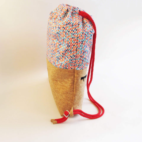 Gymväska, ryggsäck | gjord av bomull och kork | Colorful