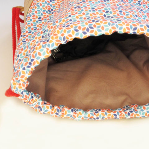 Turnbeutel für Kinder, kleiner Rucksack | aus Baumwolle und Kork | Colorful
