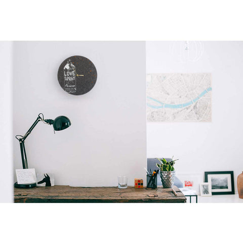 Felt and cork wall clock 30 cm | Design "Love" by Anja Streese