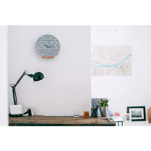Felt and cork wall clock 30 cm | Design "Happiness" by Anja Streese
