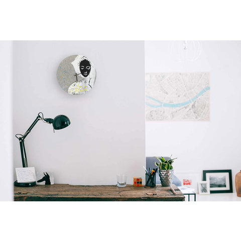 Felt and cork wall clock 30 cm | Design "Woman" by Anja Streese