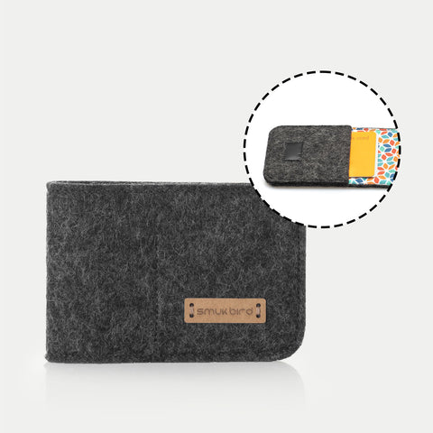 EC card case made of felt | anthracite - Colorful