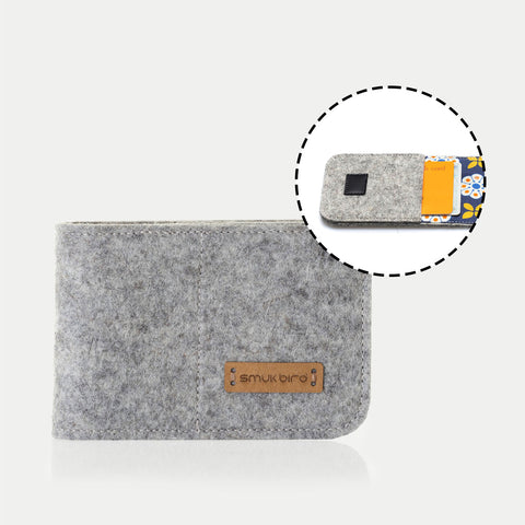 EC card case made of felt | light gray - bloom