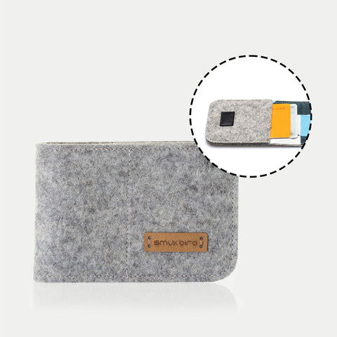 EC card case made of felt | light gray - Shapes