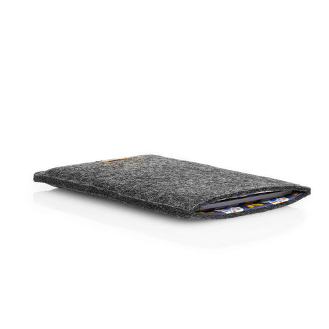 Case for Kobo Libra H2O | made of felt and organic cotton | anthracite - bloom | Model "LET"