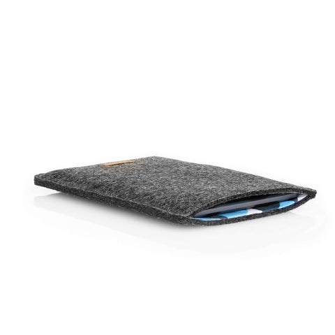 Hülle für PocketBook Basic Lux 3 | aus Filz und Bio-Baumwolle | anthrazit - shapes | Modell "LET"