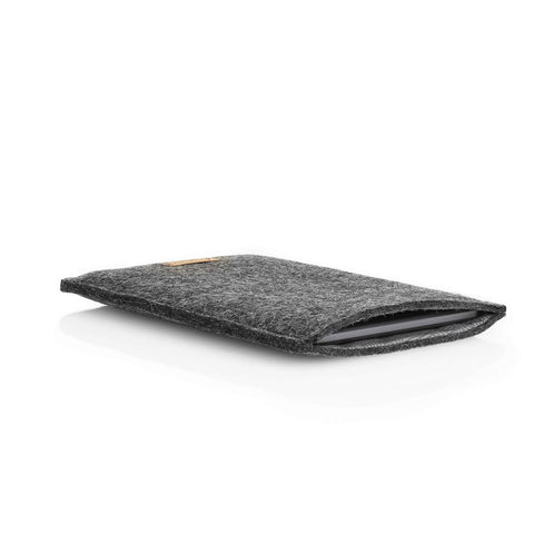 Case for Onyx Boox Kon-Tiki 3 | made of felt and organic cotton | anthracite - tracks | model "LET"