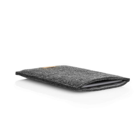 Skal till Kindle Oasis 10 | gjord av filt och ekologisk bomull | antracit - spår | Modell "LET"