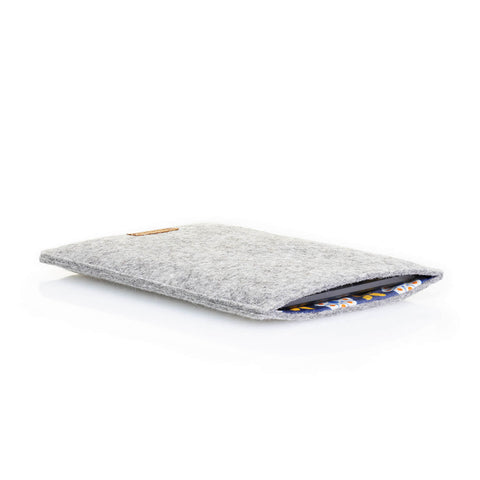 Case for Kobo Glo | made of felt and organic cotton | light gray - bloom | Model "LET"