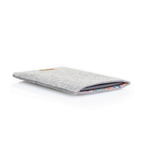 Case for Onyx Boox Tab Ultra C | made of felt and organic cotton | light gray - colorful | model "LET"