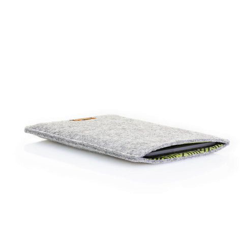 Taske til Kobo Glo | lavet af filt og økologisk bomuld | lysegrå - striber | Model "LET"