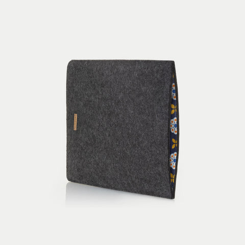 Sleeve for MacBook Pro 14 | made of felt and organic cotton | anthracite - Bloom | "LET" model