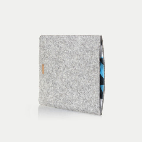 Skräddarsydd laptopfodral | gjord av filt och ekologisk bomull | ljusgrå - Former | Modell "LET"