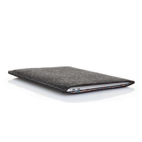 Hülle für MacBook Pro 16 | aus Filz und Bio-Baumwolle | anthrazit - Colorful | Modell "LET"