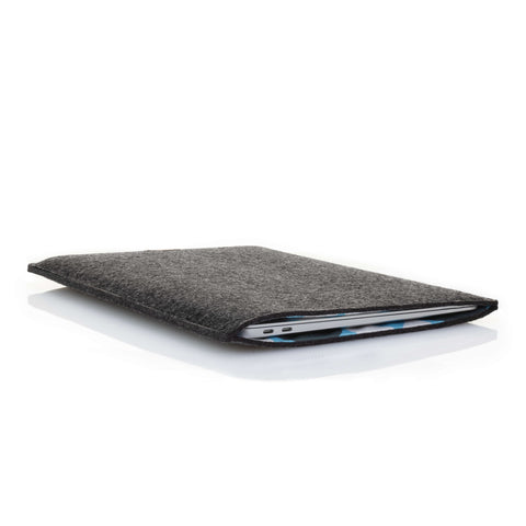 Hülle für MacBook Pro 14 | aus Filz und Bio-Baumwolle | anthrazit - Shapes | Modell "LET"