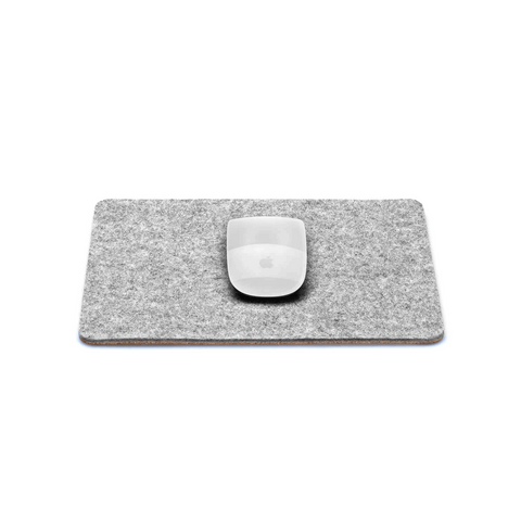 Mousepad aus Filz und Kork | 20 x 25 cm | hellgrau