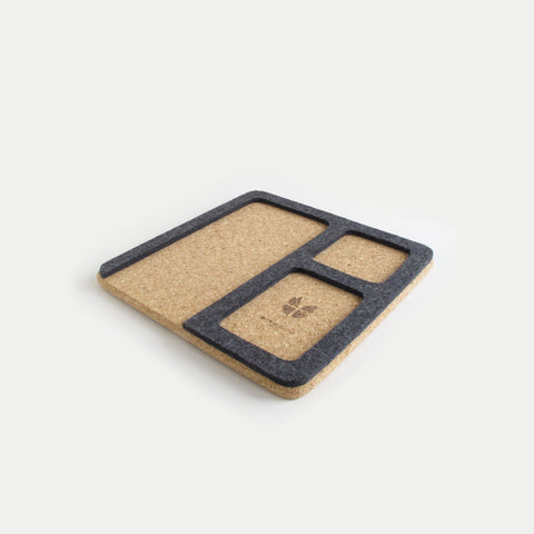 Organizer for mobile phone, keys, jewelery etc. | made of felt and cork | anthracite
