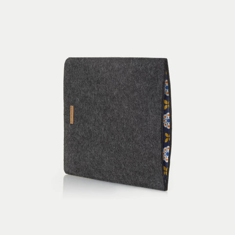 Sleeve for Surface Go 3 | made of felt and organic cotton | anthracite - bloom | "LET" model