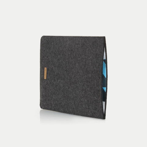 Sleeve for Galaxy Tab S7+ | made of felt and organic cotton | anthracite - shapes | "LET" model