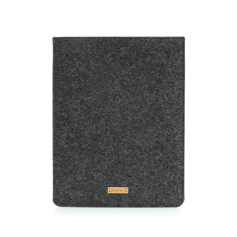 Hülle für Galaxy Tab S9 | aus Filz und Bio-Baumwolle | anthrazit - stripes | Modell "LET"