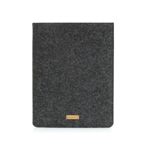 Sleeve for iPad Mini - 6th gen | made of felt and organic cotton | anthracite - tracks | "LET" model