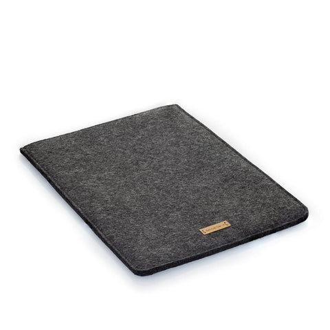 Hülle für Galaxy Tab S9 | aus Filz und Bio-Baumwolle | anthrazit - stripes | Modell "LET"