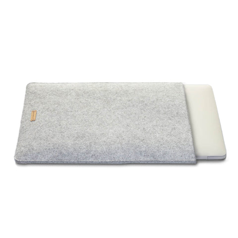 Sleeve til iPad Pro 12,9" - 5. generation | fremstillet af filt og økologisk bomuld | lysegrå - bloom | "LET"-model