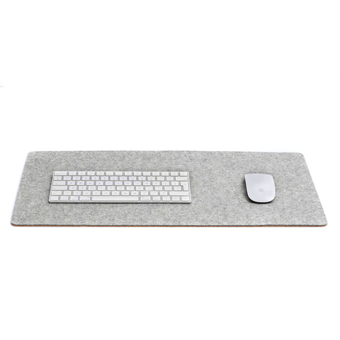 Desk pad made of felt and cork | 30x60cm | light grey
