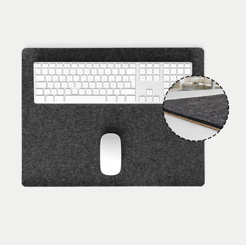Skrivebordsunderlag af filt og kork | 38x50cm | antracit