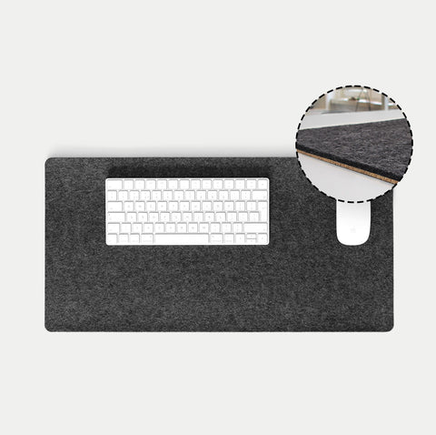 Desk pad made of felt and cork | 30x60cm | anthracite