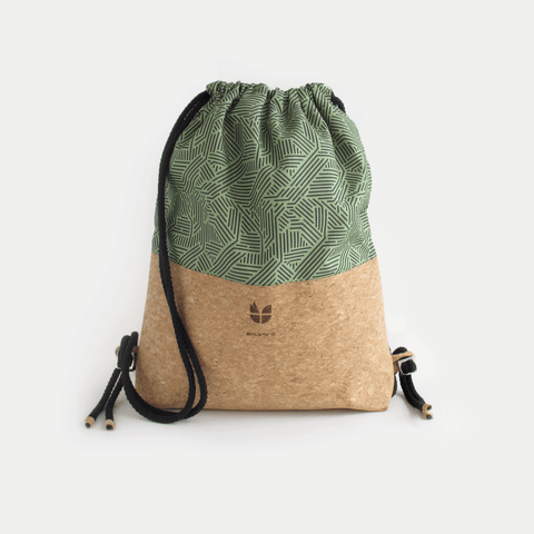 Gym bag, backpack | made of cotton and cork | Stripes