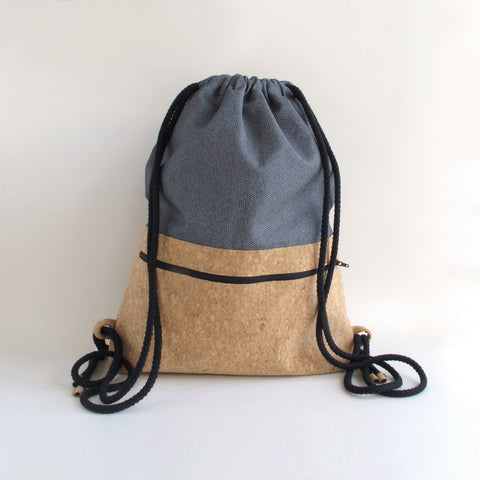 Gymväska, ryggsäck | gjord av bomull och kork | Tracks
