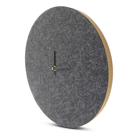 Wall clock made of felt and cork 30 cm | anthracite - black | Design: Aalborg