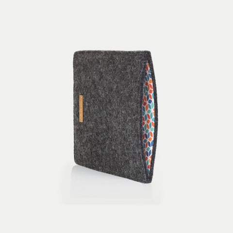 Taske til Kobo Clara HD | lavet af filt og økologisk bomuld | antracit - farverig | Model "LET"