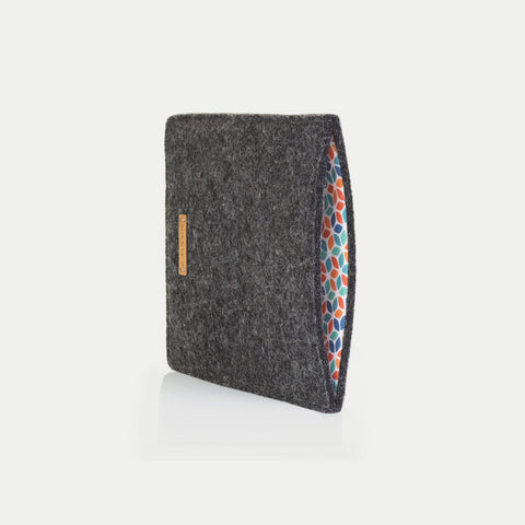 Hülle für Onyx Boox Palma | aus Filz und Bio-Baumwolle | anthrazit - colorful | Modell "LET"