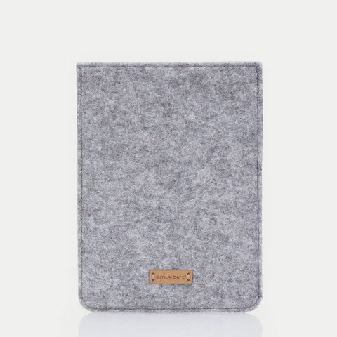 Hülle für Kindle Paperwhite 10 | aus Filz und Bio-Baumwolle | hellgrau - tracks | Modell "LET"