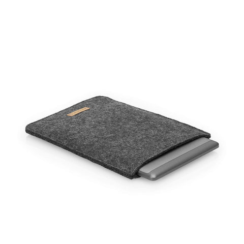 Case for Onyx Boox Tab Ultra C | made of felt and organic cotton | anthracite - tracks | model "LET"